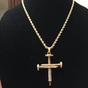 New Nail Cross Pendant With Chain For Sale!